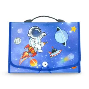 Kids Cartoon Expanding File Folder - Blue Space Astronaut