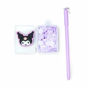 Kuromi Petal Soap Sheets & Pen Set – Cute School Stationery