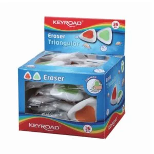 Keyroad Triangular Eraser with Soft Grip – Green, Orange