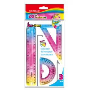 KEYROAD DRAWING SET RULER 20CM 3PCS KR972278