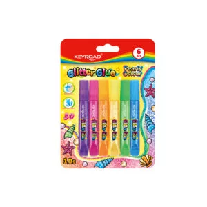 KEYROAD GLUE GLITTER SET6X 10G PEARL KR972798