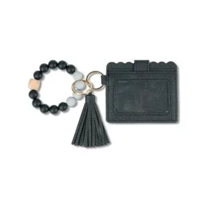Classic Black Wristlet Keychain Wallet