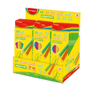 Keyroad Plastic Colour Pencils - 12 Colors - Wood Free