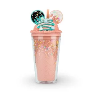 Ice Cream Style Tumbler Cup with Straw – Peach