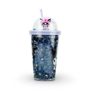 Kuromi Character Dome Tumbler with Straw – Dark Blue