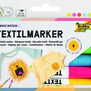 Folia Textile marker BASIC EDITION,6 pens, assorted colours