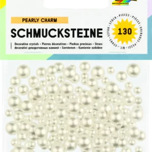 Folia Jewel stones HALF PEARLS,130 pieces, pearly, assorted sizes=