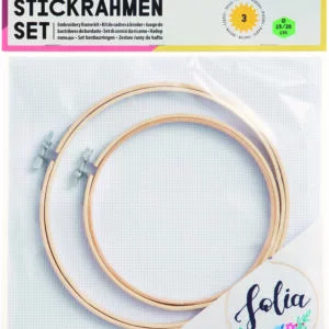 Folia Embroidery frames-Kit,Set of 2, with aida fabric 25x49cm