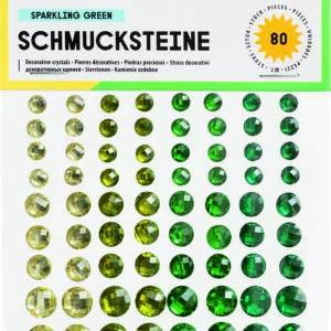 Folia Jewel stones SPARKLING GREEN, self adhesive,80 pieces