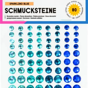 Folia Jewel stones SPARKLING BLUE, self adhesive,80 pieces