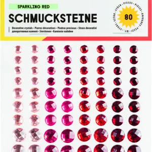 Folia Jewel stones SPARKLING RED, self adhesive,80 pieces