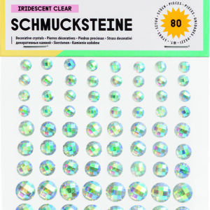 Folia Jewel stones IRIDESCENT CLEAR, self adhesive,80 pieces