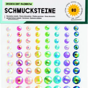 Folia Jewel stones IRIDESCENT RAINBOW, self adhesive,80 pieces