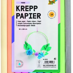 Folia Crepe Paper Rolls TREND, 50x200cm,10 rolls, assorted colours