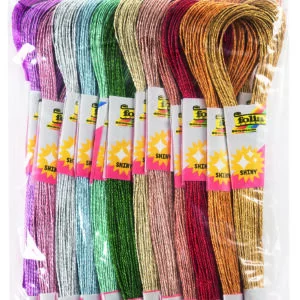 Folia Embroidery threads METALLIC, 26 skeins à 8m,in 13 colours assorted