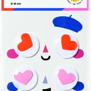 Folia Wiggle eyes HEARTS,4 pieces