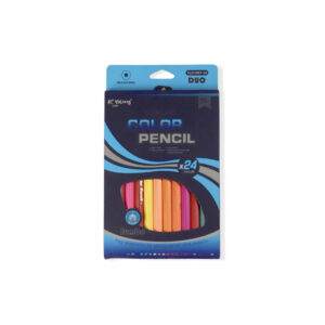 Yalong Classic Jumbo Color Pencils Set of 24 - Green, Orange, Purple, Blue Box