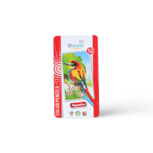 Vneeds Color Pencils Set of 12 - Bird Design (Metal Box)