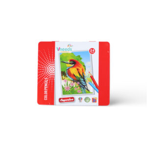 Vneeds Color Pencils Set of 24 - Bird Design (Metal Box)