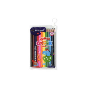 Bertand Jumbo Color Pencils Set of 12 - Zip Bag (Dinosaur Design)