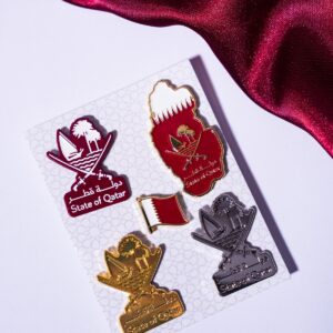 Qatar National Emblem Metal Pin Set – 5 Pieces