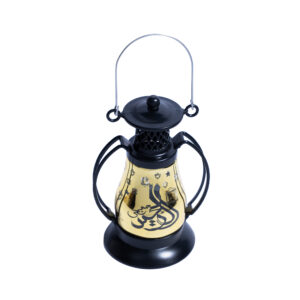 Classic Black Ramadan LED Lantern with Arabic Calligraphy with led light