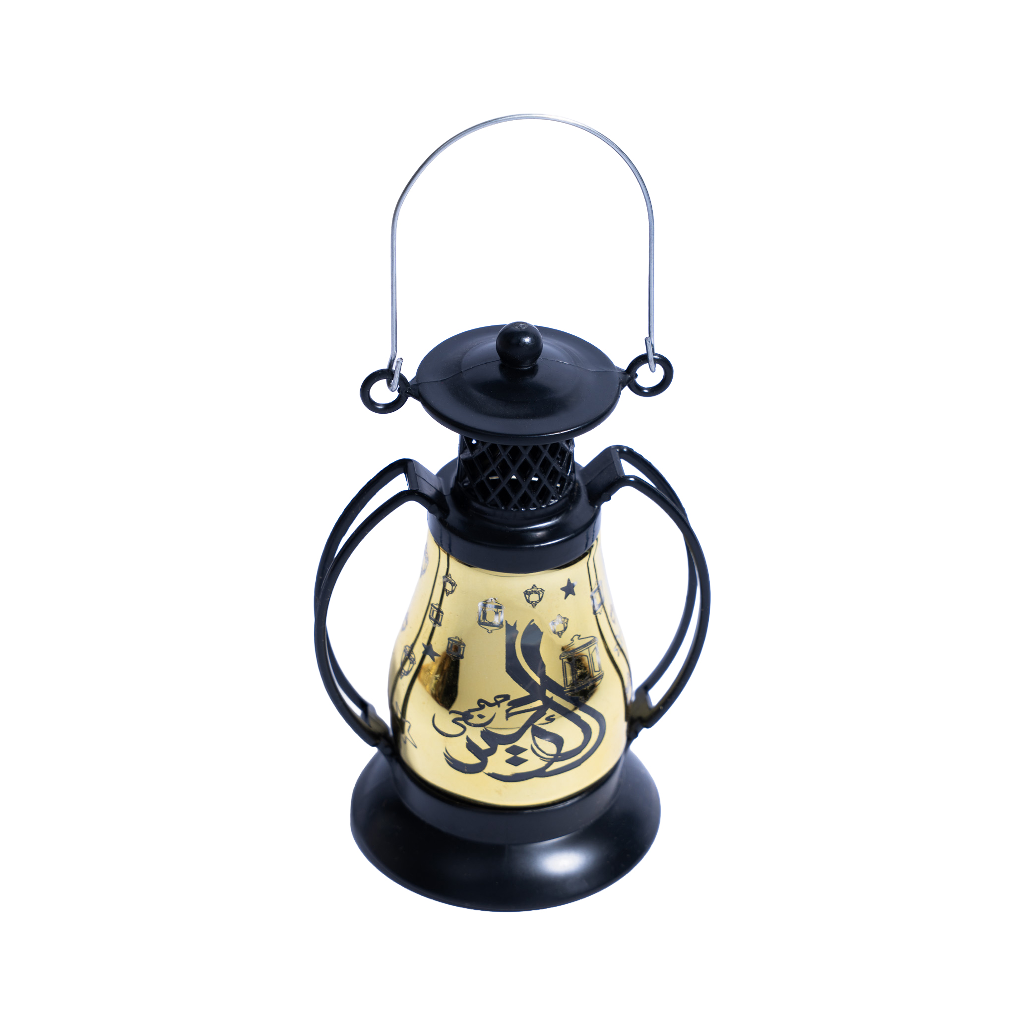 Classic Black Ramadan Led Lantern With Arabic Calligraphy With Led Light