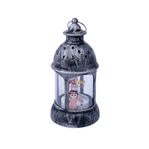 Ramadan Lantern Decoration with LED Light – Vintage Black Finish