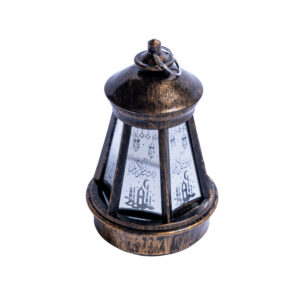 Antique Bronze Ramadan LED Lantern with Arabic Prints with led light