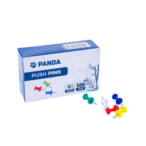PANDA Push Pins, Assorted Colors - Pack 100 Pcs
