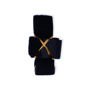 Fabric Notebook Strap belt with Metal Buckle Black Double